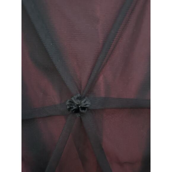 VTG Rickie Freeman Evening Gown Dress Sz 8 Black mesh Red Vamp Whimsigoth elegan - Picture 8 of 12